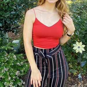 3/$20 Windsor Suede Red Crop Tank Top